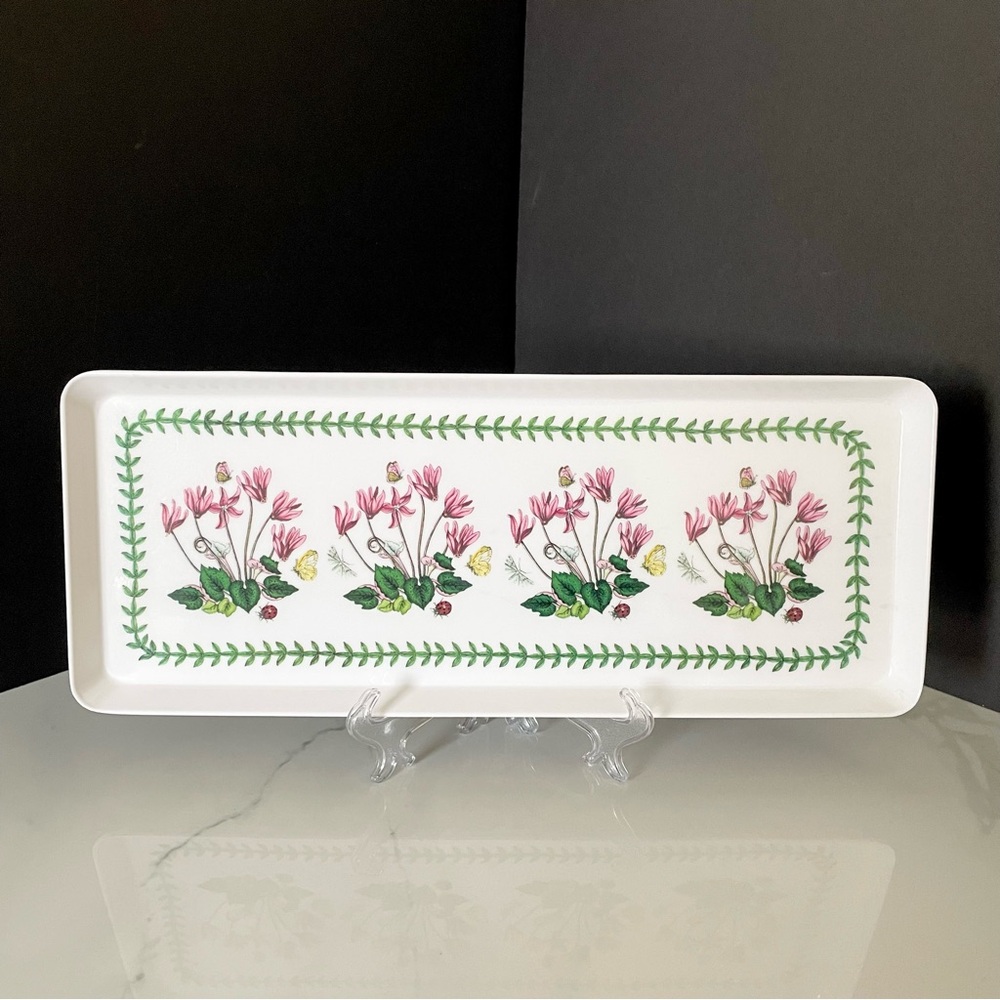 Vintage Melamine Cyclamen Rectangular Tray by Portmeirion